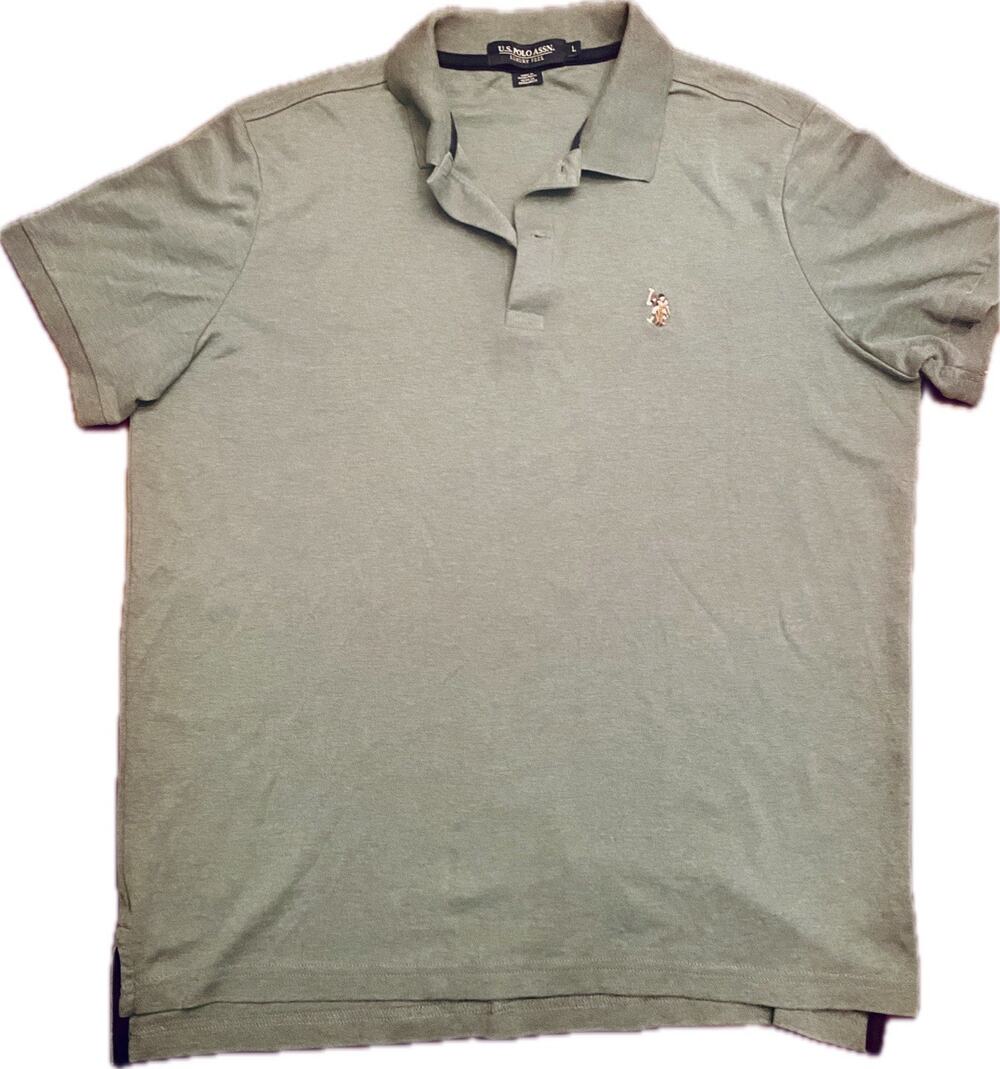 U.S. Polo Assn. Men's Performance Pique Green Polo Shirt Pony L